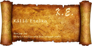 Kálló Etelka névjegykártya